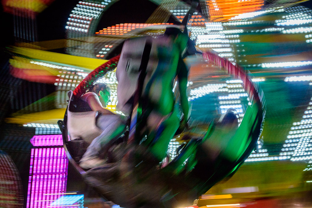Blurred carnival ride