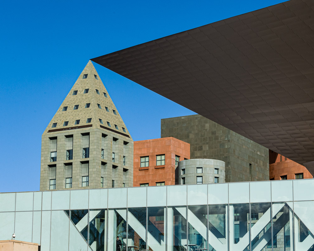 Hidden man in walkway