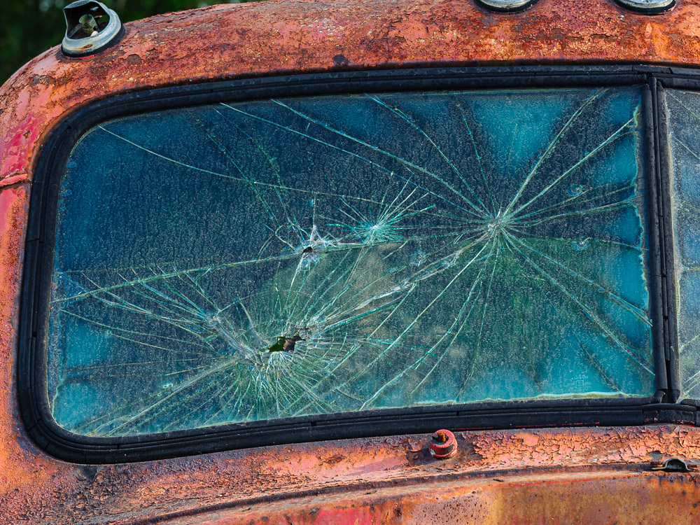 Heavily sharpened image. Many pixels damaged.