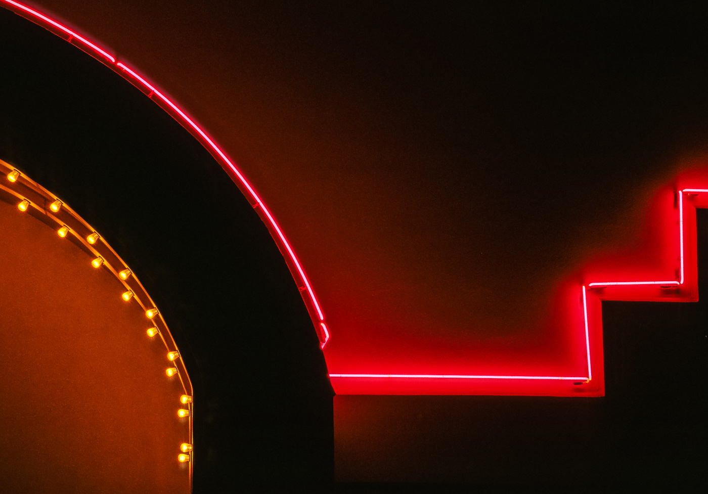 Neon and incandescent abstract at night