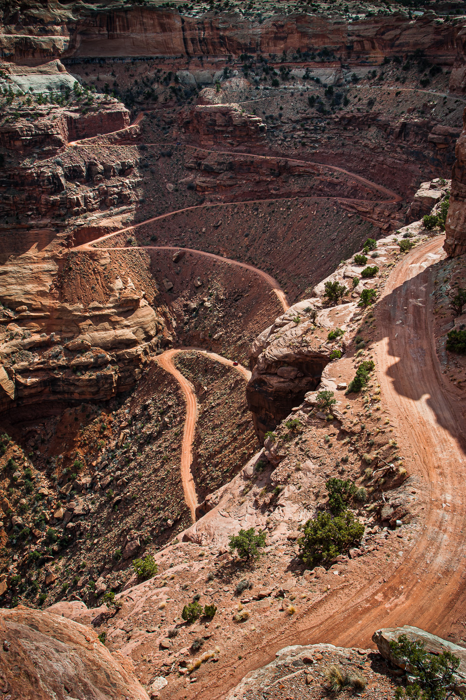 Steep switchbacks on canyon road.